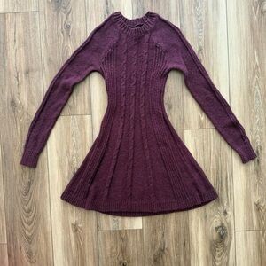 Vintage Hollister Sweater Dress – XS – Maroon Cable Knit